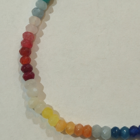 NEW Multicolor Gold Anklet Rainbow Bohemian Preppy Summer Vacation Feminine - Picture 2 of 4